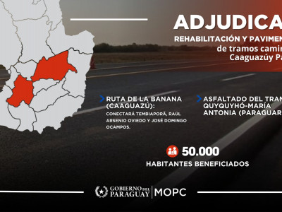 Una histórica firma: Adjudicada la Ruta de la Banana en Caaguazú y el asfaltado del tramo Quyquyhó-María Antonia